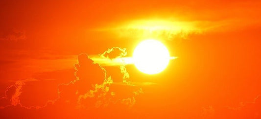 Sunset over the horizon, sunlight as a natural source of vitamin D